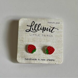 strawberry post earrings